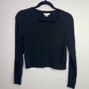 classic black long sleeve‎ blouse size medium